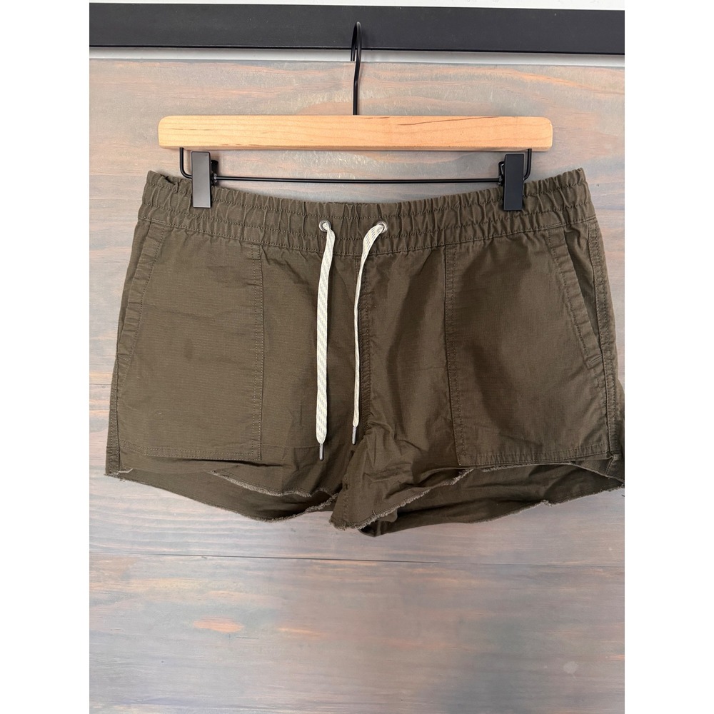 Vuori Vintage Ripstop Shorts Olive Green Womens Small Elastic Waist Utility